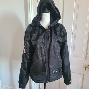 VTG 2006 Harley-Davidson Reversible Hooded Black Sweater / Jacket SZ XL Patches